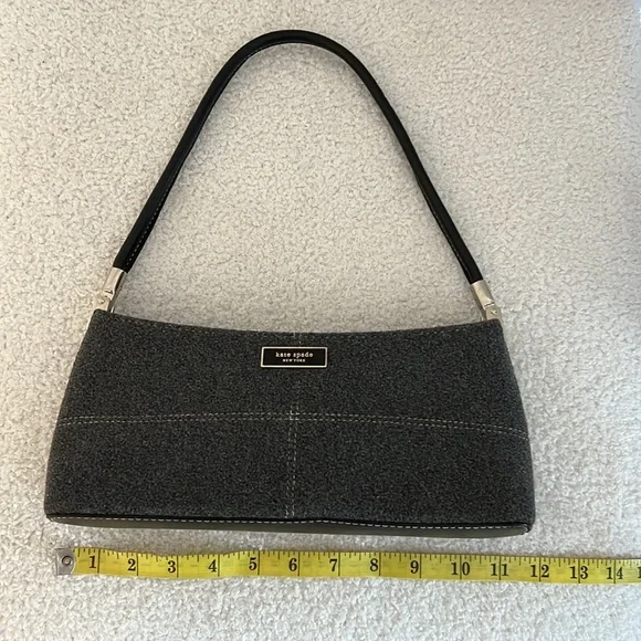 Vintage Y2K Felt Fabric Shoulder Bag | Felt Fabric and Faux leather strap - Picture 9 of 11